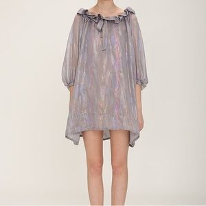 Off shoulder sheer dress